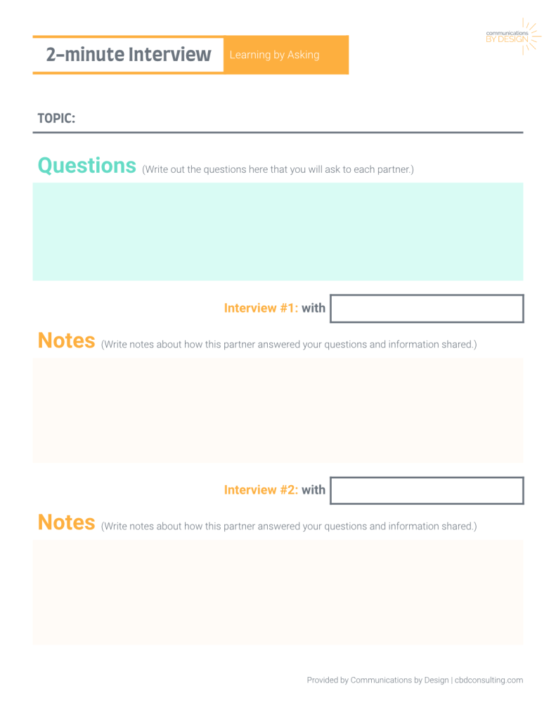 2-minute Interview TEMPLATE