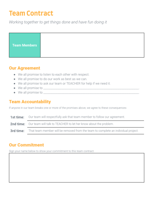 Team Contract General TEMPLATE